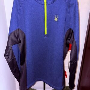 Spyder Men's Blue and Black Half Zip (Men’s XL)